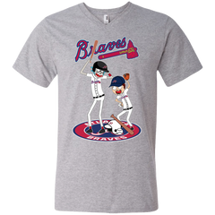 Atlanta Braves Baseball Rick And Morty Men's V-Neck T-Shirt - The White Eagles