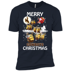 Wyoming Cowboys Ugly Christmas Sweaters Minions Santa Claus Merry Christmas Men's Sleeve Shirt - The White Eagles