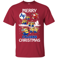 Air Force Falcons Ugly Christmas Sweaters Minions Santa Claus Merry Christmas Hoodies Sweatshirts Cotton T-Shirt - The White Eagles
