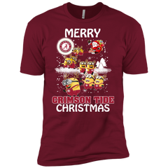 Alabama Crimson Tide T Shirts Minions Santa Claus Merry Christmas Men's Sleeve Shirt - The White Eagles