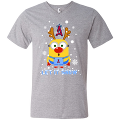Minion Los Angeles Angels  Ugly Christmas Sweaters Let It Snow Men's V-Neck T-Shirt - The White Eagles