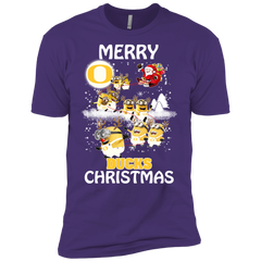 Oregon Ducks Ugly Christmas Sweaters Minions Santa Claus Merry Christmas Men's Sleeve Shirt - The White Eagles