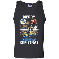 San Jose State Spartans Ugly Christmas Sweaters Minions Santa Claus Merry Christmas Tank Top - The White Eagles