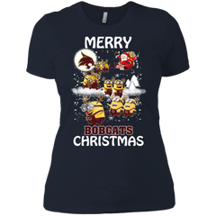 Texas State Bobcats Ugly Christmas Sweaters Minions Santa Claus Merry Christmas Ladies' Shirt - The White Eagles