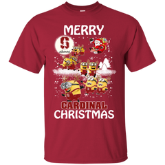 Stanford Cardinal Ugly Christmas Sweaters Minions Santa Claus Merry Christmas Cotton T-Shirt - The White Eagles