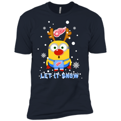 Minion Detroit Red Wings Ugly Christmas Sweaters Let It Snow Men's Sleeve Shirt - The White Eagles