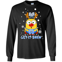 Minion Charleston Southern Buccaneers Ugly Christmas Sweaters Let It Snow LS Cotton T-Shirt - The White Eagles