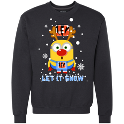 Minion Cincinnati Bengals Ugly Christmas Sweaters Let It Snow Sweatshirt - The White Eagles