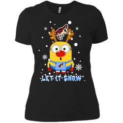 Minion Arizona Coyotes Ugly Christmas Sweaters Let It Snow Ladies' Shirt - The White Eagles