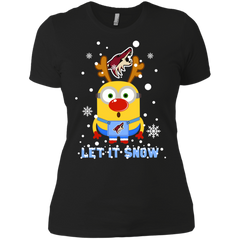 Minion Arizona Coyotes Ugly Christmas Sweaters Let It Snow Ladies' Shirt - The White Eagles