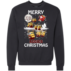 Texas A_amp_m Aggies Ugly Christmas Sweaters Minions Santa Claus Merry Christmas Sweatshirt - The White Eagles