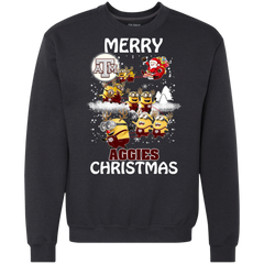 Texas A_amp_m Aggies Ugly Christmas Sweaters Minions Santa Claus Merry Christmas Sweatshirt - The White Eagles