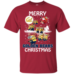 California Golden Bears T Shirts Minions Santa Claus Merry Christmas Cotton T-Shirt - The White Eagles