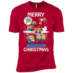 San Jose State Spartans Ugly Christmas Sweaters Minions Santa Claus Merry Christmas Men's Sleeve Shirt - The White Eagles