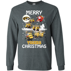 Missouri Tigers Ugly Christmas Sweaters Minions Santa Claus Merry Christmas LS Cotton T-Shirt - The White Eagles
