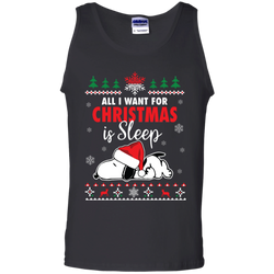 All I Want For Christmas Is Sleep Snoopy The Peanuts Movie Tank Top - The White Eagles