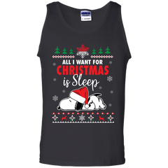 All I Want For Christmas Is Sleep Snoopy The Peanuts Movie Tank Top - The White Eagles