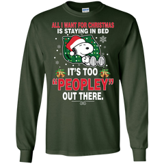 I Want For Christmas Is Staying In Bed Snoopy The Peanuts Movie LS Cotton T-Shirt - The White Eagles