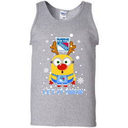 Minion New York Rangers Ugly Christmas Sweaters Let It Snow Tank Top - The White Eagles