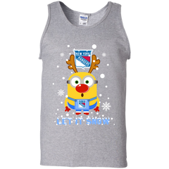 Minion New York Rangers Ugly Christmas Sweaters Let It Snow Tank Top - The White Eagles