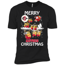 San Diego State Athletics Ugly Christmas Sweaters Minions Santa Claus Merry Christmas Men's Sleeve Shirt - The White Eagles