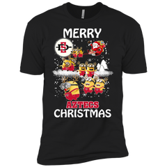 San Diego State Athletics Ugly Christmas Sweaters Minions Santa Claus Merry Christmas Men's Sleeve Shirt - The White Eagles