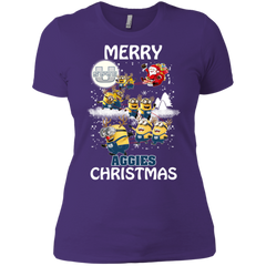 Utah State Aggies Ugly Christmas Sweaters Minions Santa Claus Merry Christmas Ladies' Shirt - The White Eagles