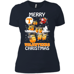 Tennessee Volunteers Ugly Christmas Sweaters Minions Santa Claus Merry Christmas Ladies' Shirt - The White Eagles