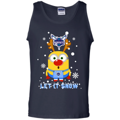 Minion Charlotte Hornets Ugly Christmas Sweaters Let It Snow Tank Top - The White Eagles