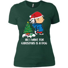 All I Want For Christmas Is A Dog Snoopy Charlie Brown The Peanuts Movie Ladies' Shirt - The White Eagles