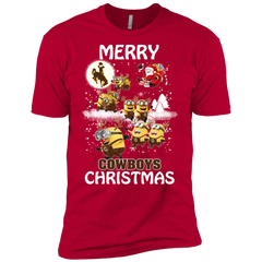Wyoming Cowboys Ugly Christmas Sweaters Minions Santa Claus Merry Christmas Men's Sleeve Shirt - The White Eagles