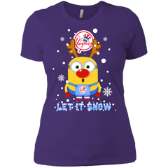 Minion New York Yankees  Ugly Christmas Sweaters Let It Snow Ladies' Shirt - The White Eagles