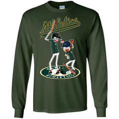 Oakland Athletics Baseball Rick And Morty LS Cotton T-Shirt - The White Eagles