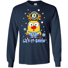 Minion Oakland Athl  Ugly Christmas Sweaters Let It Snow LS Cotton T-Shirt - The White Eagles