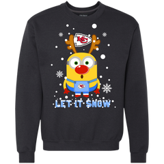 Minion Kansas City Chiefs Ugly Christmas Sweaters Let It Snow Sweatshirt - The White Eagles