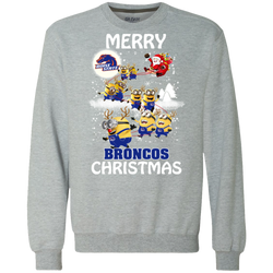Boise State Broncos Ugly Christmas Sweaters Minions Santa Claus Merry Christmas Sweatshirt - The White Eagles