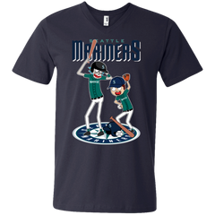Seattle Mariners Baseball Rick And Morty Men's V-Neck T-Shirt - The White Eagles