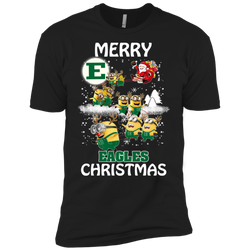 Eastern Michigan Eagles Ugly Christmas Sweaters Minions Santa Claus Merry Christmas Men's Sleeve Shirt - The White Eagles
