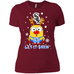 Minion Chicago White Sox  Ugly Christmas Sweaters Let It Snow Ladies' Shirt - The White Eagles