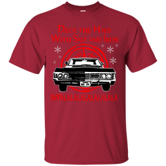 Deck The Halls With Salt And Iron Impala Lalalalalalala Supernatural Ugly Christmas Sweater Cotton T-Shirt - The White Eagles