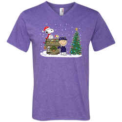 Minnesota Vikings Snoopy The Peanuts Ugly Christmas Sweater  Super Bowl Men's V-Neck T-Shirt - The White Eagles