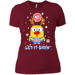 Minion Atlanta Hawks Ugly Christmas Sweaters Let It Snow Ladies' Shirt - The White Eagles