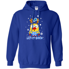 Minion Detroit Lions Ugly Christmas Sweaters Let It Snow Hoodie - The White Eagles