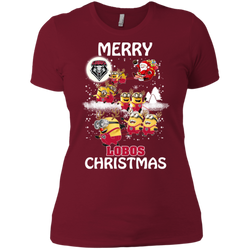New Mexico Lobos Ugly Christmas Sweaters Minions Santa Claus Merry Christmas Ladies' Shirt - The White Eagles