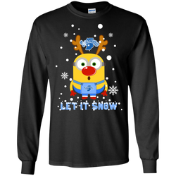 Minion Indiana State Sycamores Ugly Christmas Sweaters Let It Snow LS Cotton T-Shirt - The White Eagles
