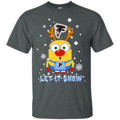 Minion Atlanta Falcons Ugly Christmas Sweaters Let It Snow Cotton T-Shirt - The White Eagles