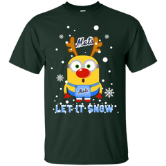 Minion New York Mets  Ugly Christmas Sweaters Let It Snow Cotton T-Shirt - The White Eagles