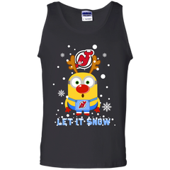 Minion New Jersey Devils Ugly Christmas Sweaters Let It Snow Tank Top - The White Eagles
