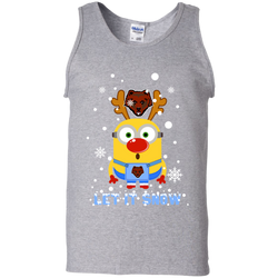 Minion Brown Bears Ugly Christmas Sweaters Let It Snow Tank Top - The White Eagles