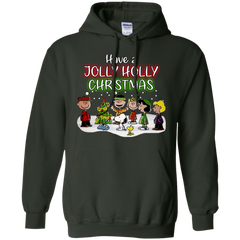 Have A Jolly Holly Christmas The Peanuts Movie Snoopy Charlie Brown Woodstock Hoodie - The White Eagles